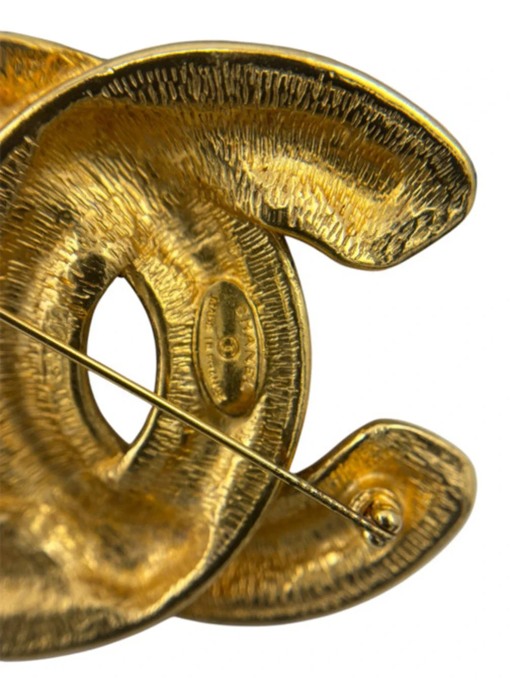 Chanel Vintage CC Gold-Plated Brooch